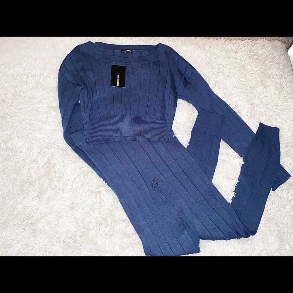 Fashion Nova Navy Two-piece set